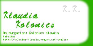 klaudia kolonics business card